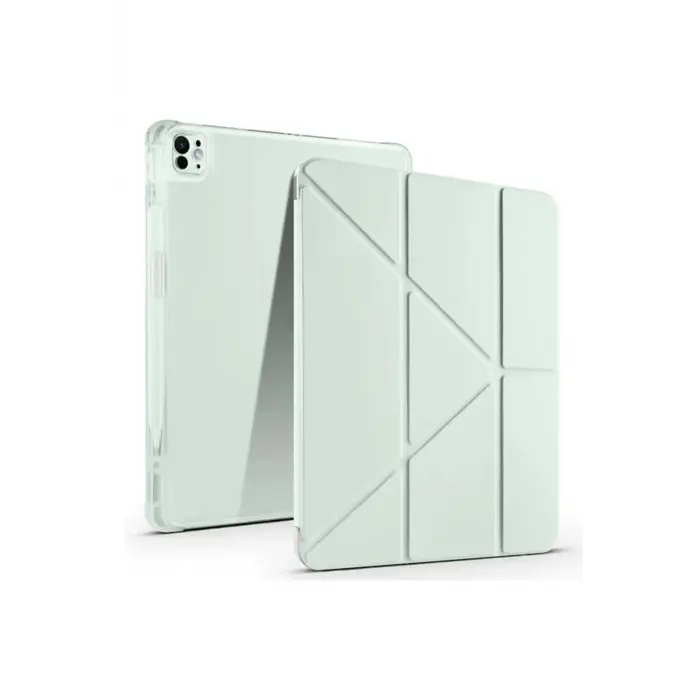 Lopard İpad Pro 13 (2024) Kılıf Kalemlikli Mars Tablet Kılıfı - Açık Yeşil