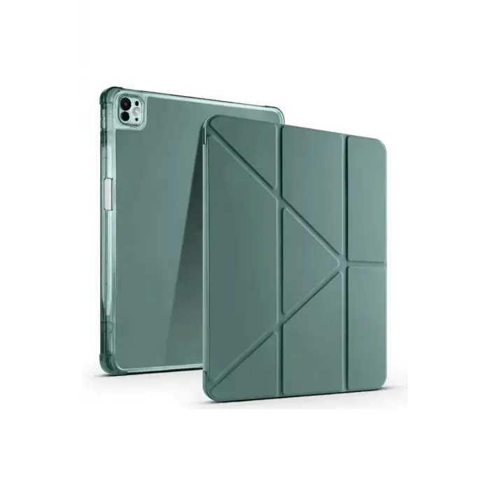 Lopard İpad Pro 13 (2024) Kılıf Kalemlikli Mars Tablet Kılıfı - Koyu Yeşil