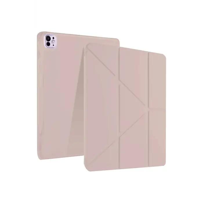 Lopard İpad Pro 13 (2024) Kılıf Kalemlikli Mars Tablet Kılıfı - Rose Gold