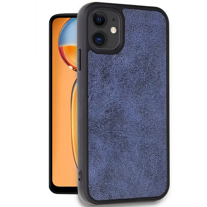 Lopard İphone 11 Kılıf Aras Deri Kapak - Lacivert
