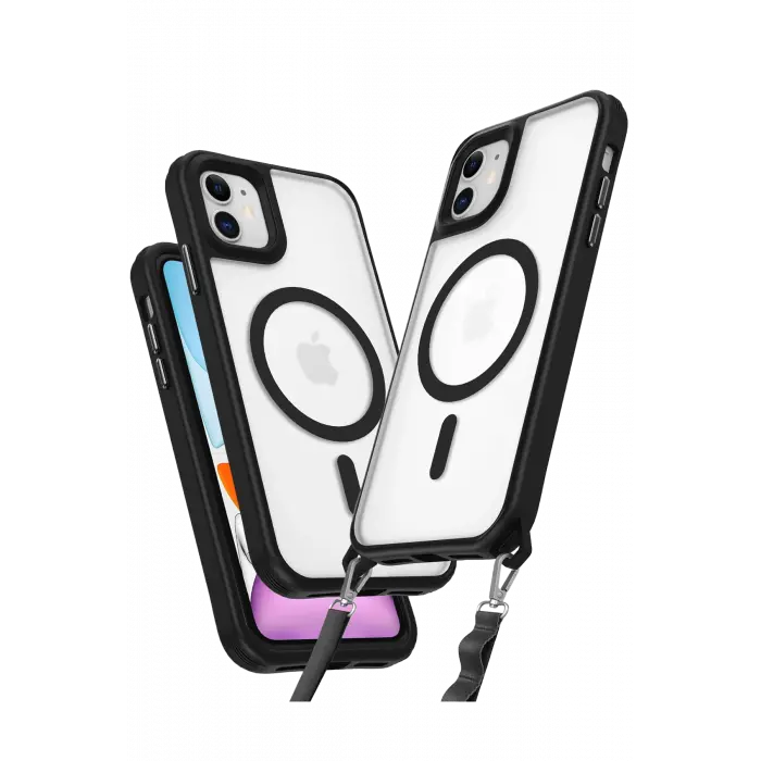 Lopard İphone 11 Kılıf Enka Magsafe Silikon Kılıf - Siyah