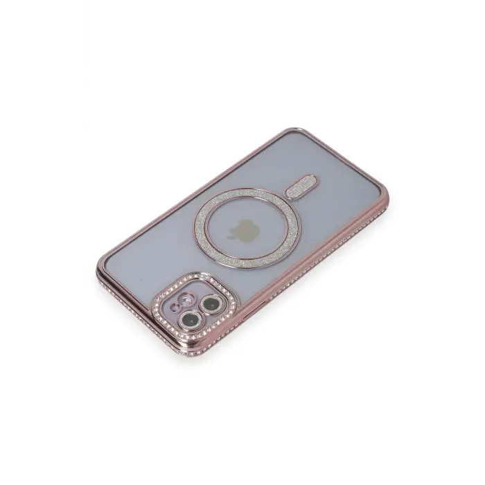 Lopard İphone 11 Kılıf Joke Simli Magneticsafe Kılıf - Pembe