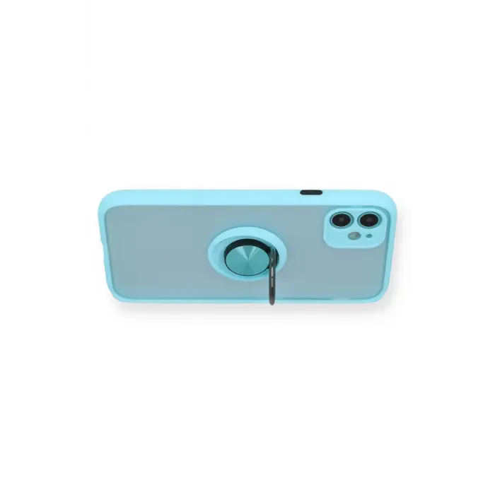 Lopard İphone 11 Kılıf Montreal Yüzüklü Silikon Kapak - Buz Mavi