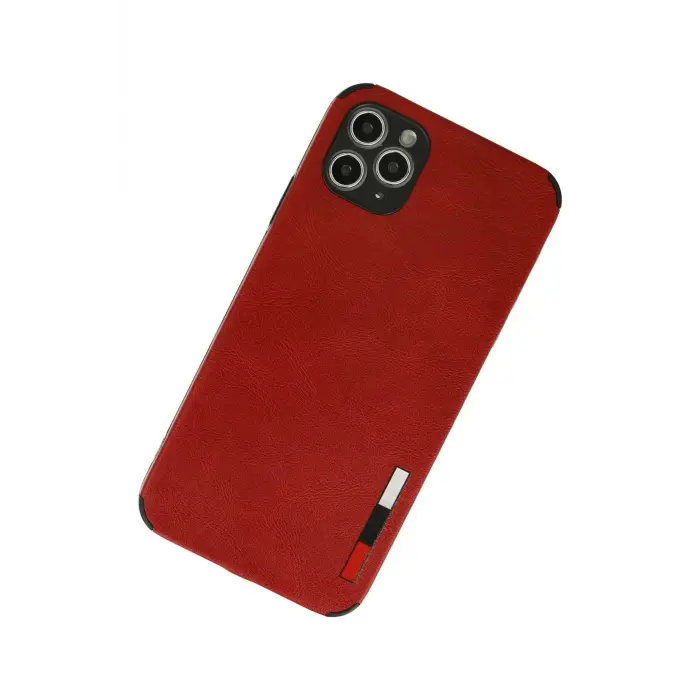 Lopard İphone 11 Pro Max Kılıf Loop Deri Silikon - Kırmızı