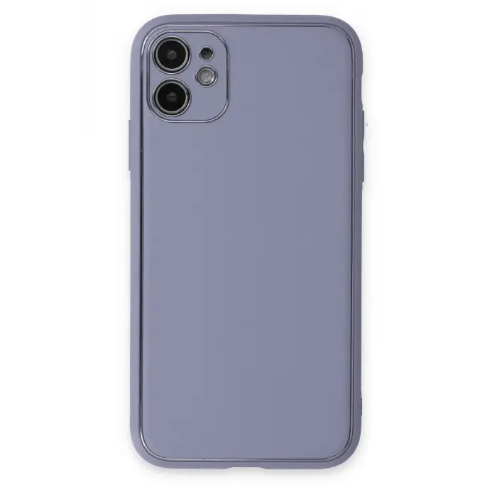 Lopard İphone 12 Kılıf Coco Deri Silikon Kapak - Açık Lila