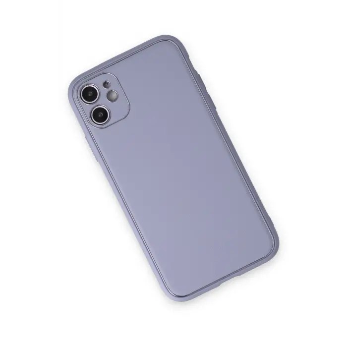 Lopard İphone 12 Kılıf Coco Deri Silikon Kapak - Açık Lila