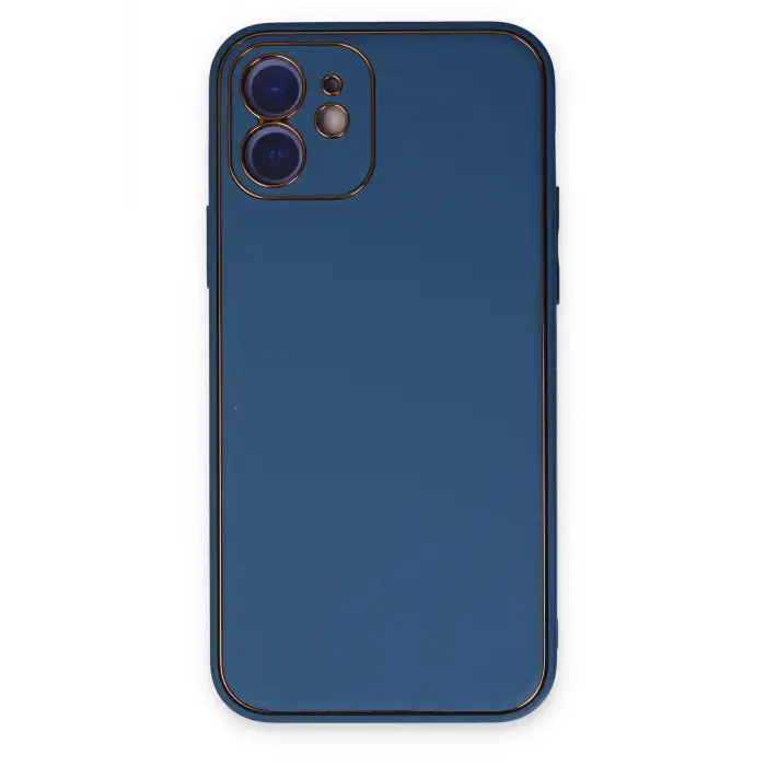 Lopard İphone 12 Kılıf Coco Deri Silikon Kapak - Açık Mavi