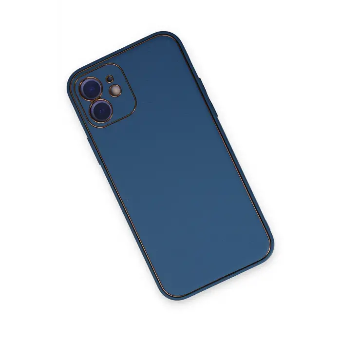 Lopard İphone 12 Kılıf Coco Deri Silikon Kapak - Açık Mavi