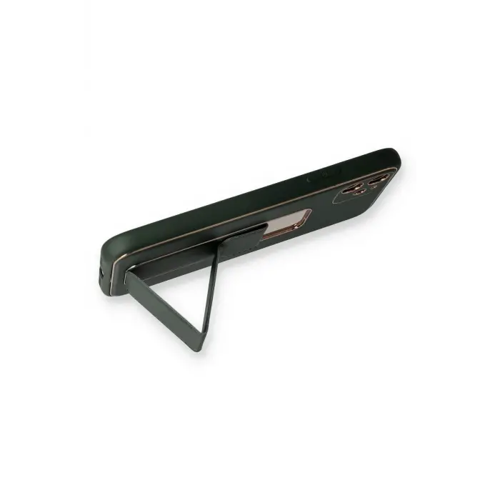 Lopard İphone 12 Kılıf Coco Deri Standlı Kapak - Füme