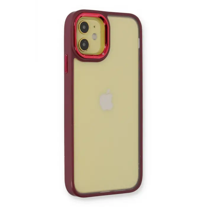 Lopard İphone 12 Kılıf Dora Kapak - Kırmızı