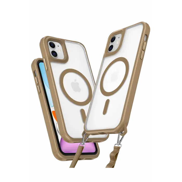 Lopard İphone 12 Kılıf Enka Magsafe Silikon Kılıf - Desert