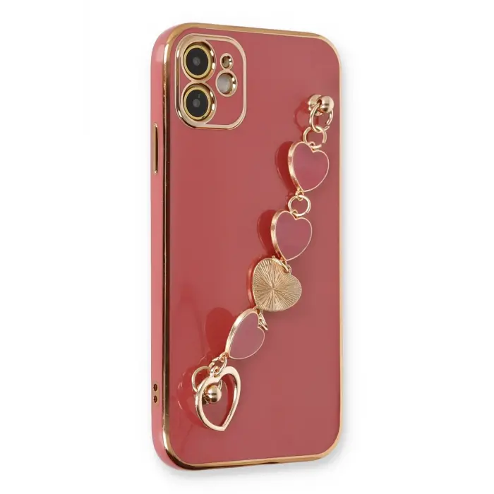 Lopard İphone 12 Kılıf Esila Silikon - Kırmızı