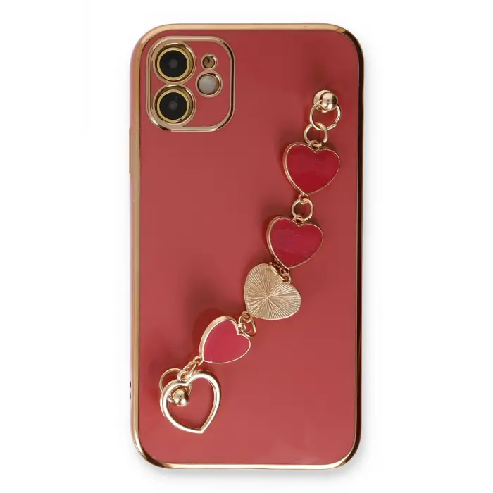 Lopard İphone 12 Kılıf Esila Silikon - Kırmızı