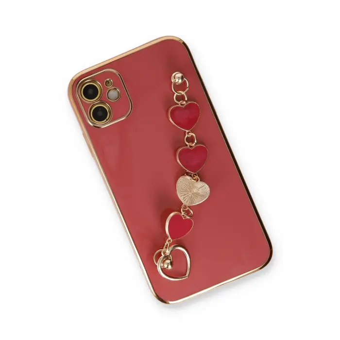 Lopard İphone 12 Kılıf Esila Silikon - Kırmızı