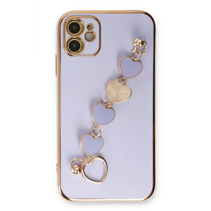 Lopard İphone 12 Kılıf Esila Silikon - Lila