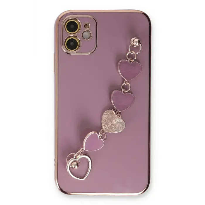 Lopard İphone 12 Kılıf Esila Silikon - Mor