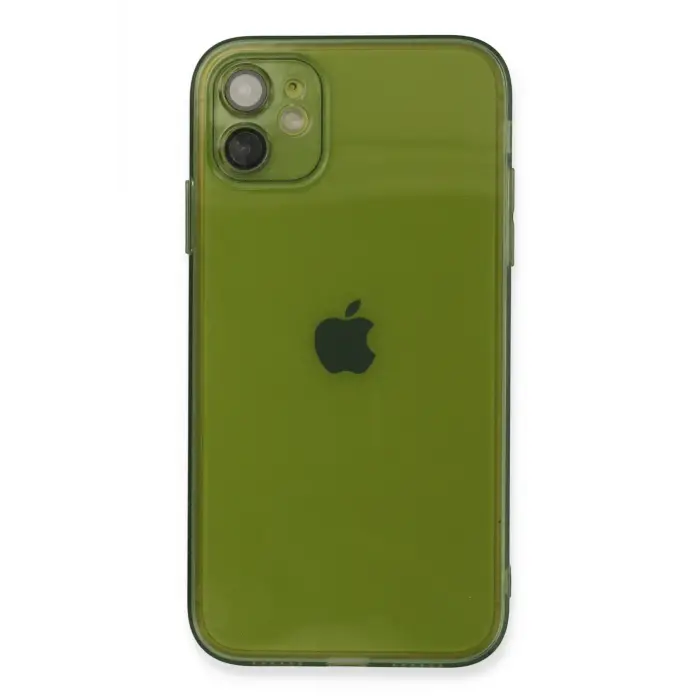 Lopard İphone 12 Kılıf Fly Lens Silikon - Yeşil