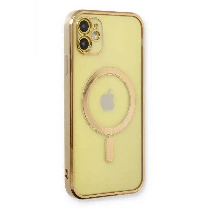 Lopard İphone 12 Kılıf Magneticsafe Lazer Silikon - Gold