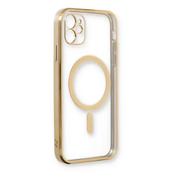 Lopard İphone 12 Kılıf Magneticsafe Lazer Silikon - Gold