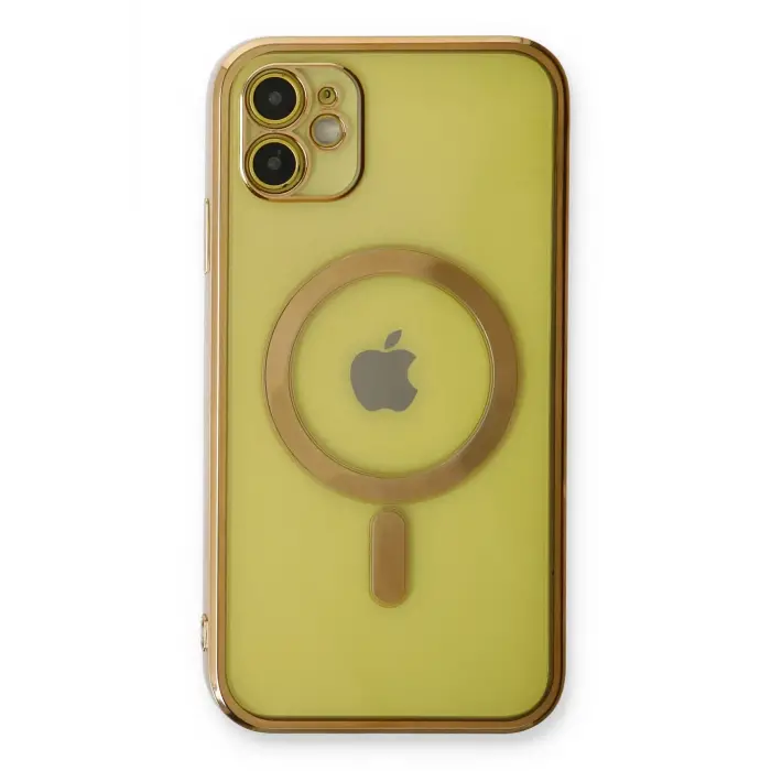 Lopard İphone 12 Kılıf Magneticsafe Lazer Silikon - Gold