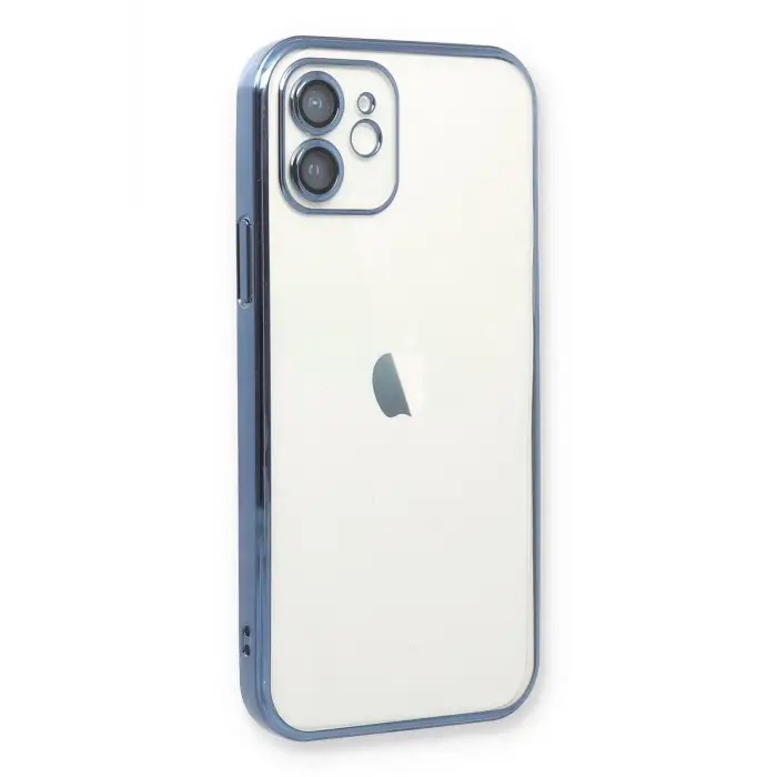 Lopard İphone 12 Kılıf Razer Lensli Silikon - Açık Mavi