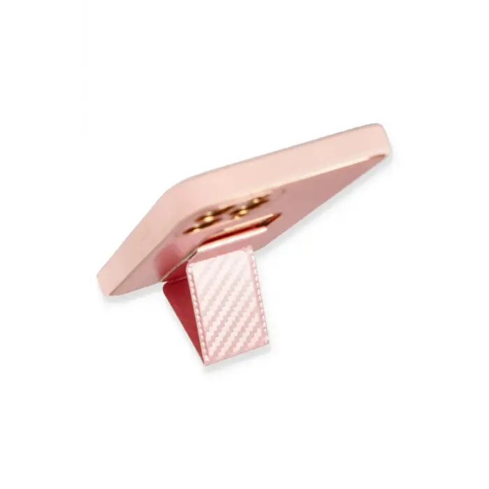 Lopard İphone 12 Pro Kılıf Coco Karbon Standlı Kapak - Pembe