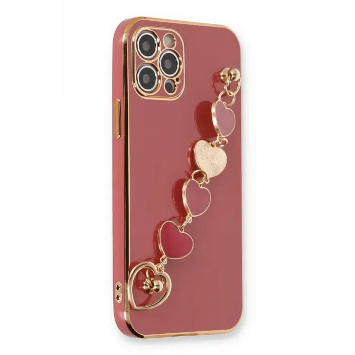 Lopard İphone 12 Pro Kılıf Esila Silikon - Kırmızı