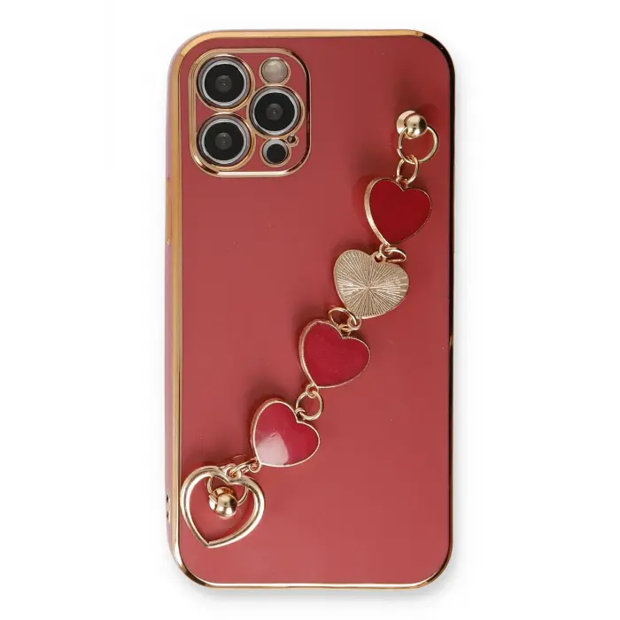 Lopard İphone 12 Pro Kılıf Esila Silikon - Kırmızı