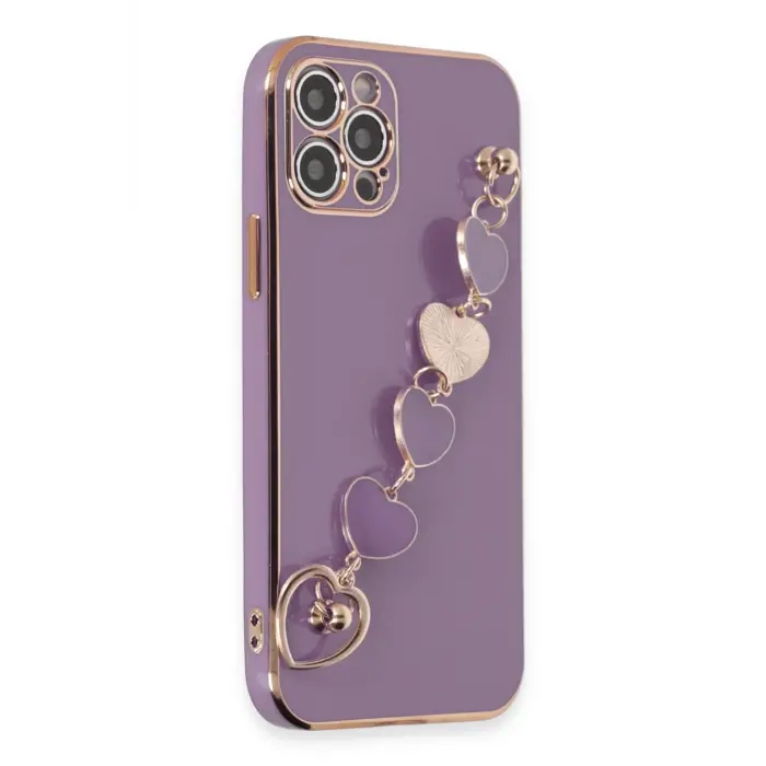 Lopard İphone 12 Pro Kılıf Esila Silikon - Mor