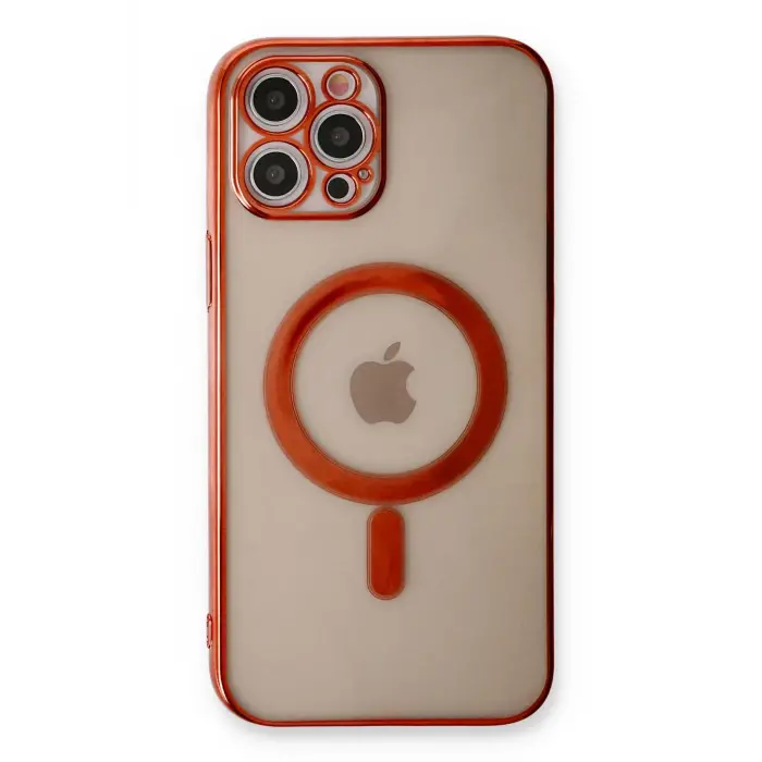 Lopard İphone 12 Pro Kılıf Magneticsafe Lazer Silikon - Kırmızı