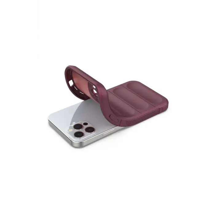 Lopard İphone 12 Pro Kılıf Optimum Silikon - Bordo