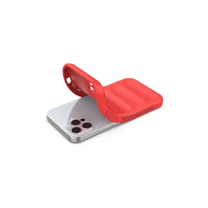 Lopard İphone 12 Pro Kılıf Optimum Silikon - Kırmızı