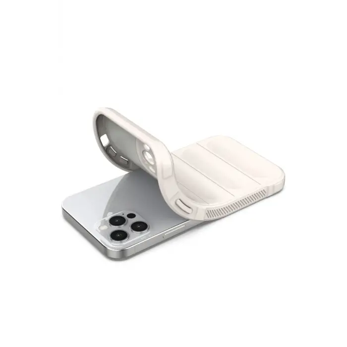 Lopard İphone 12 Pro Kılıf Optimum Silikon - Krem