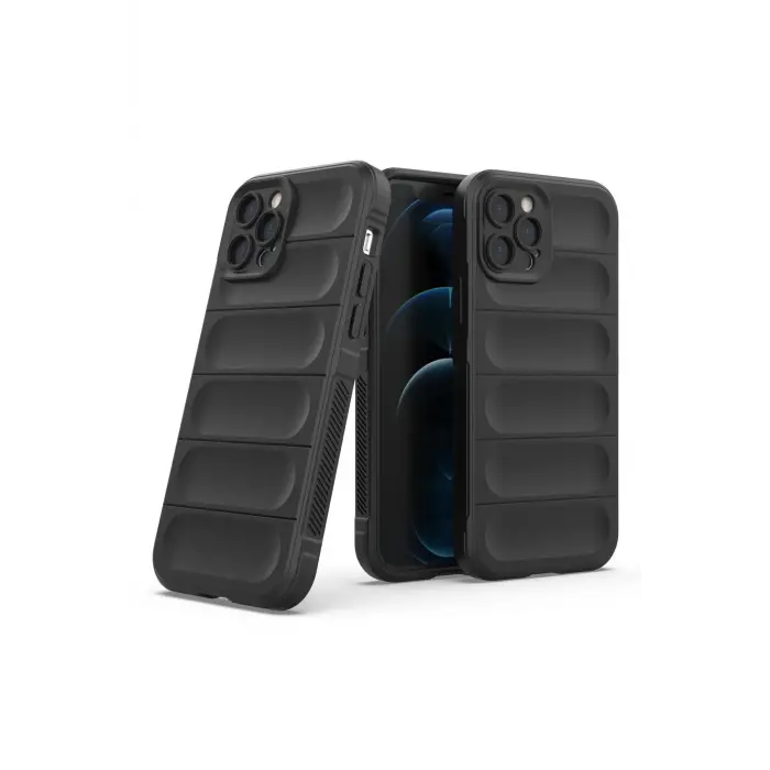 Lopard İphone 12 Pro Kılıf Optimum Silikon - Siyah