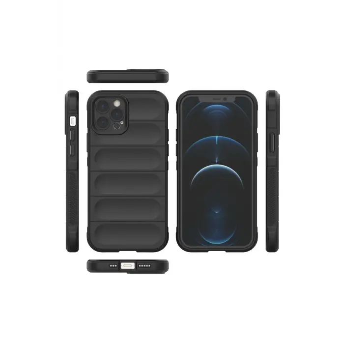 Lopard İphone 12 Pro Kılıf Optimum Silikon - Siyah