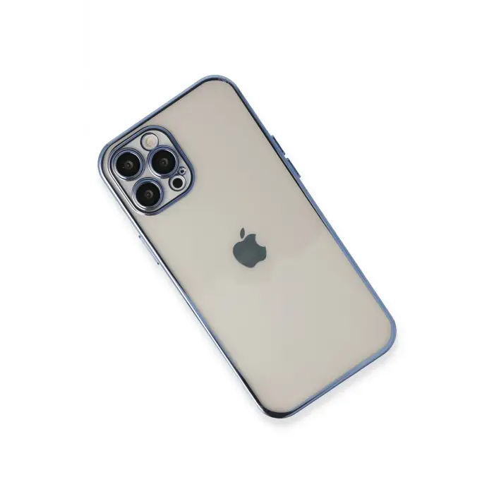 Lopard İphone 12 Pro Kılıf Razer Lensli Silikon - Açık Mavi