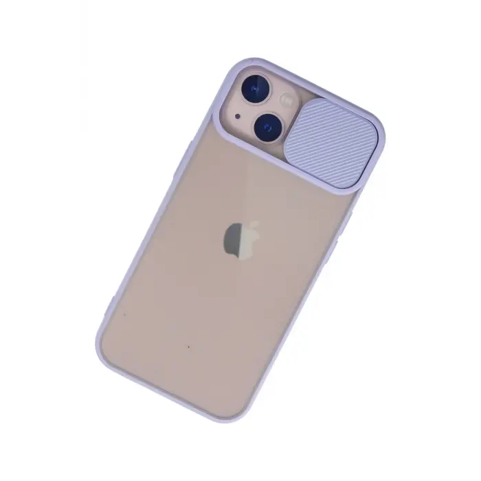 Lopard İphone 13 Kılıf Palm Buzlu Kamera Sürgülü Silikon - Lila