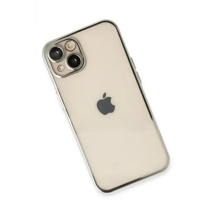 Lopard İphone 13 Kılıf Razer Lensli Silikon - Gümüş