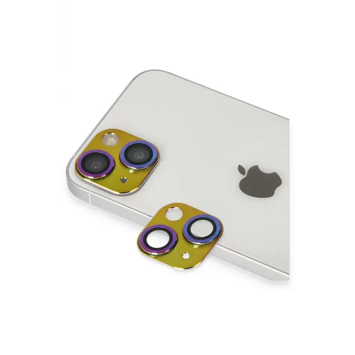 Lopard İphone 13 Pers Alüminyum Kamera Lens - Rainbow