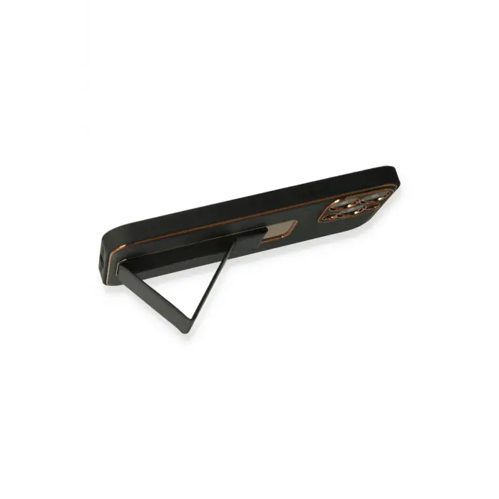 Lopard İphone 13 Pro Kılıf Coco Deri Standlı Kapak - Siyah