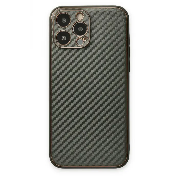 Lopard İphone 13 Pro Kılıf Coco Karbon Silikon - Füme