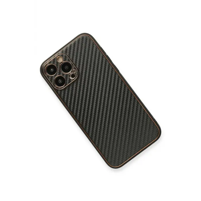 Lopard İphone 13 Pro Kılıf Coco Karbon Silikon - Siyah