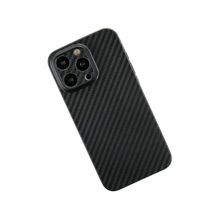 Lopard İphone 13 Pro Kılıf Karbon Pp Silikon - Siyah