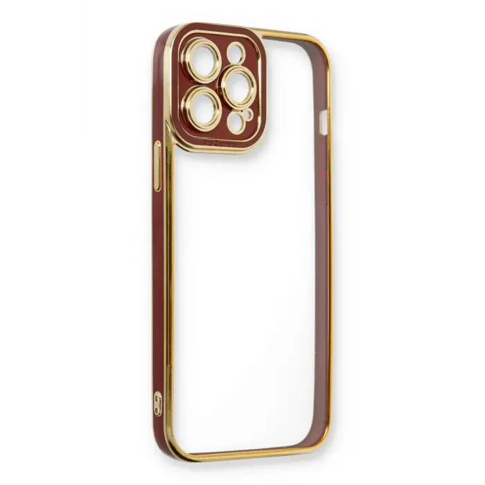 Lopard İphone 13 Pro Kılıf Liva Lens Silikon - Bordo