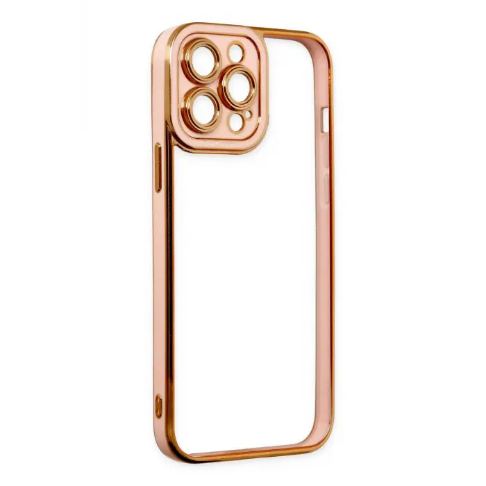 Lopard İphone 13 Pro Kılıf Liva Lens Silikon - Rose