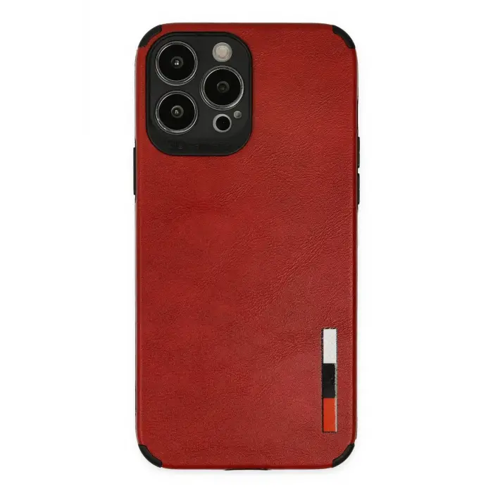 Lopard İphone 13 Pro Kılıf Loop Deri Silikon - Kırmızı