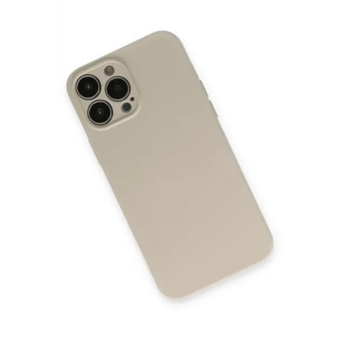 Lopard İphone 13 Pro Kılıf Nano İçi Kadife Silikon - Bej