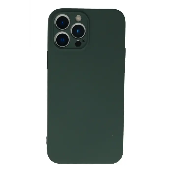 Lopard İphone 13 Pro Kılıf Nano İçi Kadife Silikon - Koyu Yeşil
