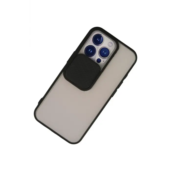 Lopard İphone 13 Pro Kılıf Palm Buzlu Kamera Sürgülü Silikon - Siyah