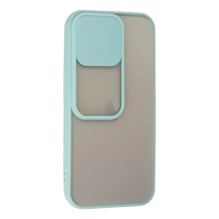 Lopard İphone 13 Pro Kılıf Palm Buzlu Kamera Sürgülü Silikon - Turkuaz
